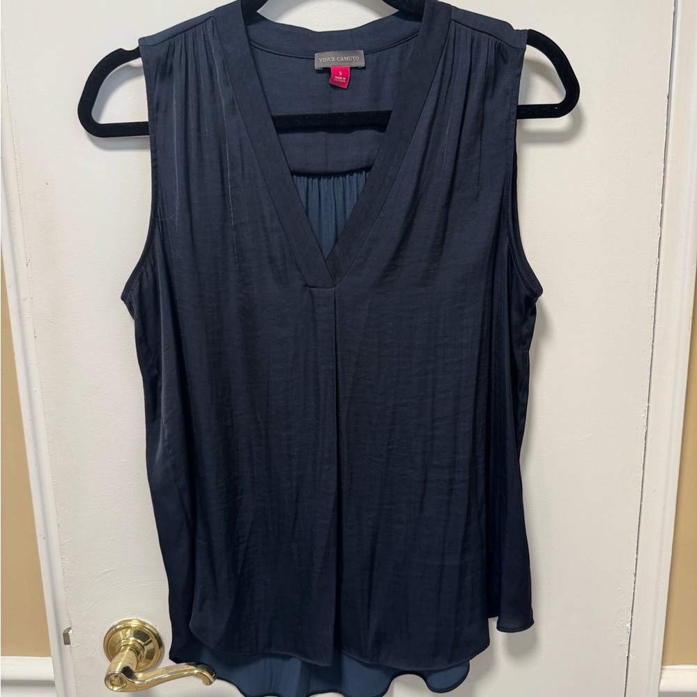 Navy Sleeveless Blouse